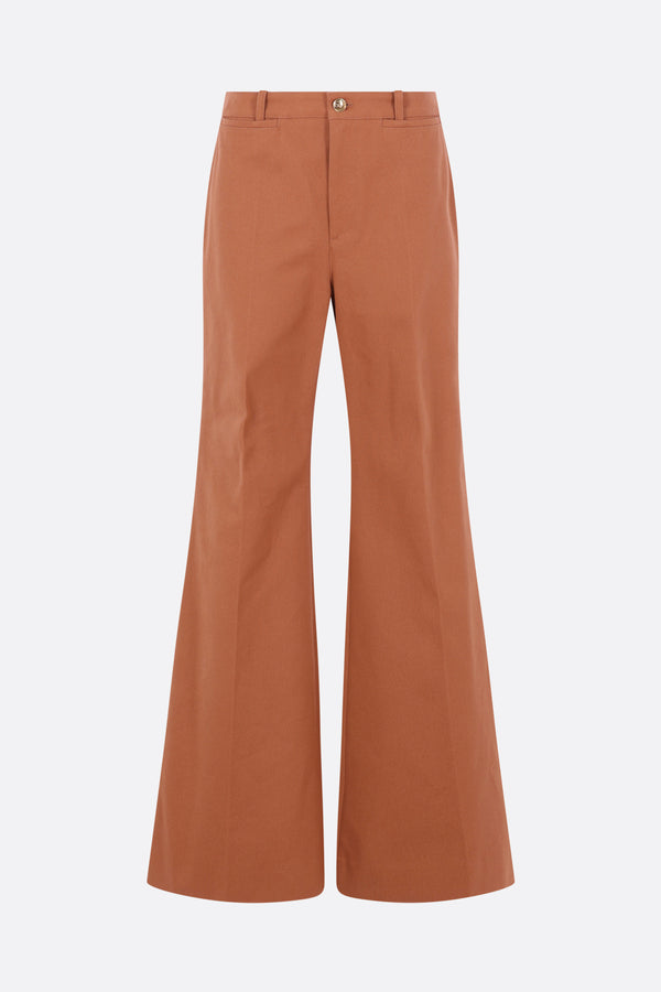 cotton canvas flare trousers