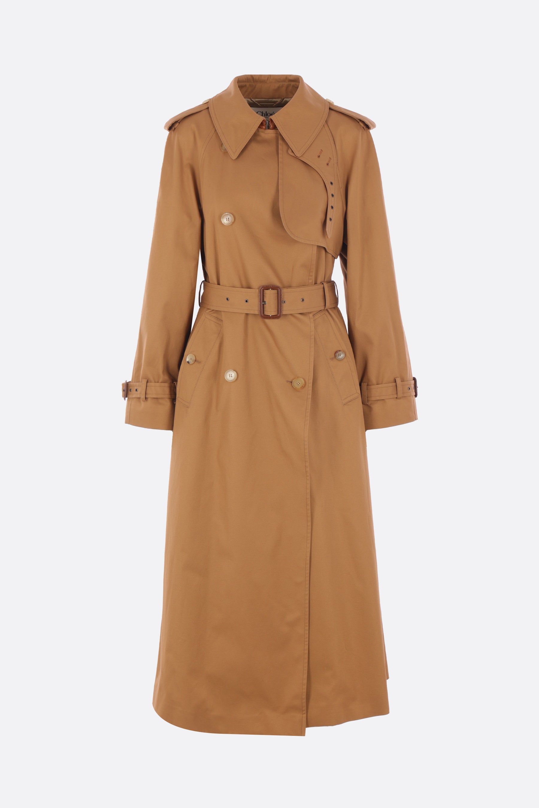long trench coat in gabardine