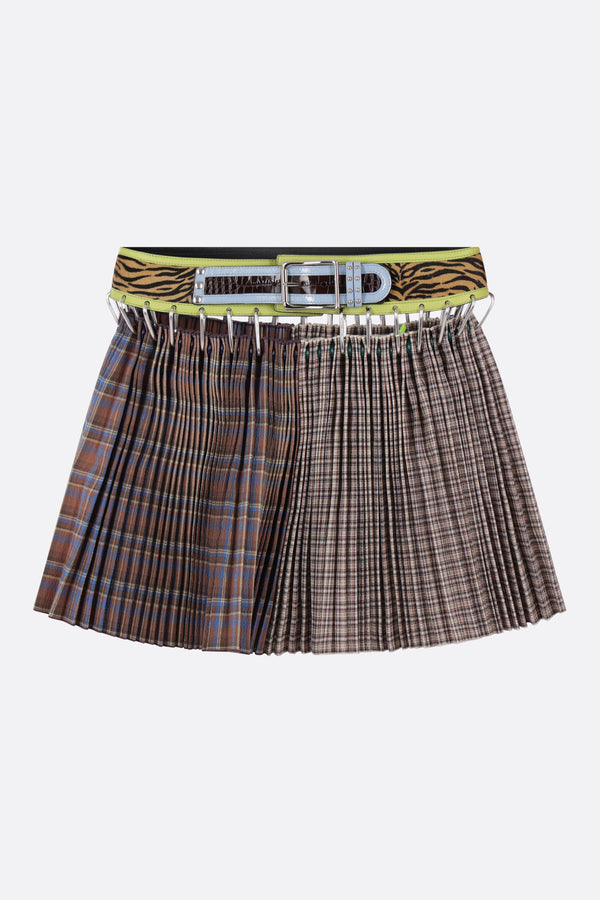 Mini Carabiner skirt in pleated cotton
