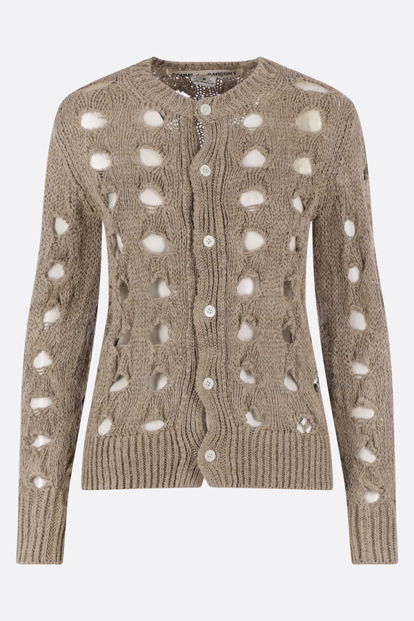 openwork knit cardigan