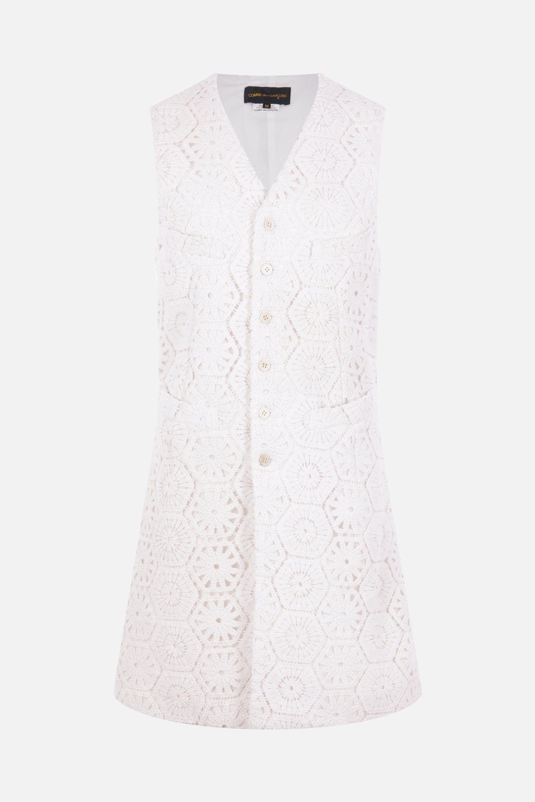 long vest in crochet and jute