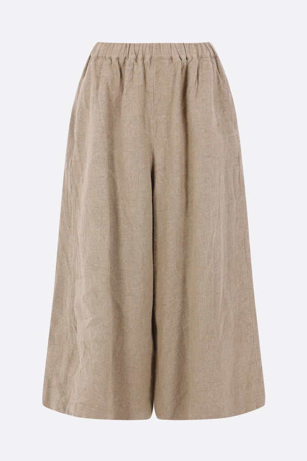 linen cropped trousers