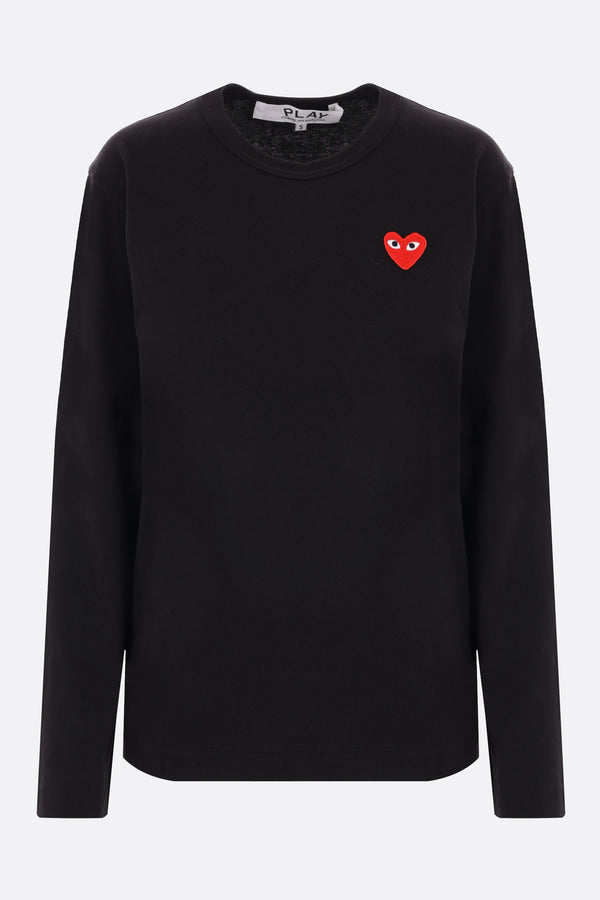 cotton long-sleeve t-shirt with Heart patch