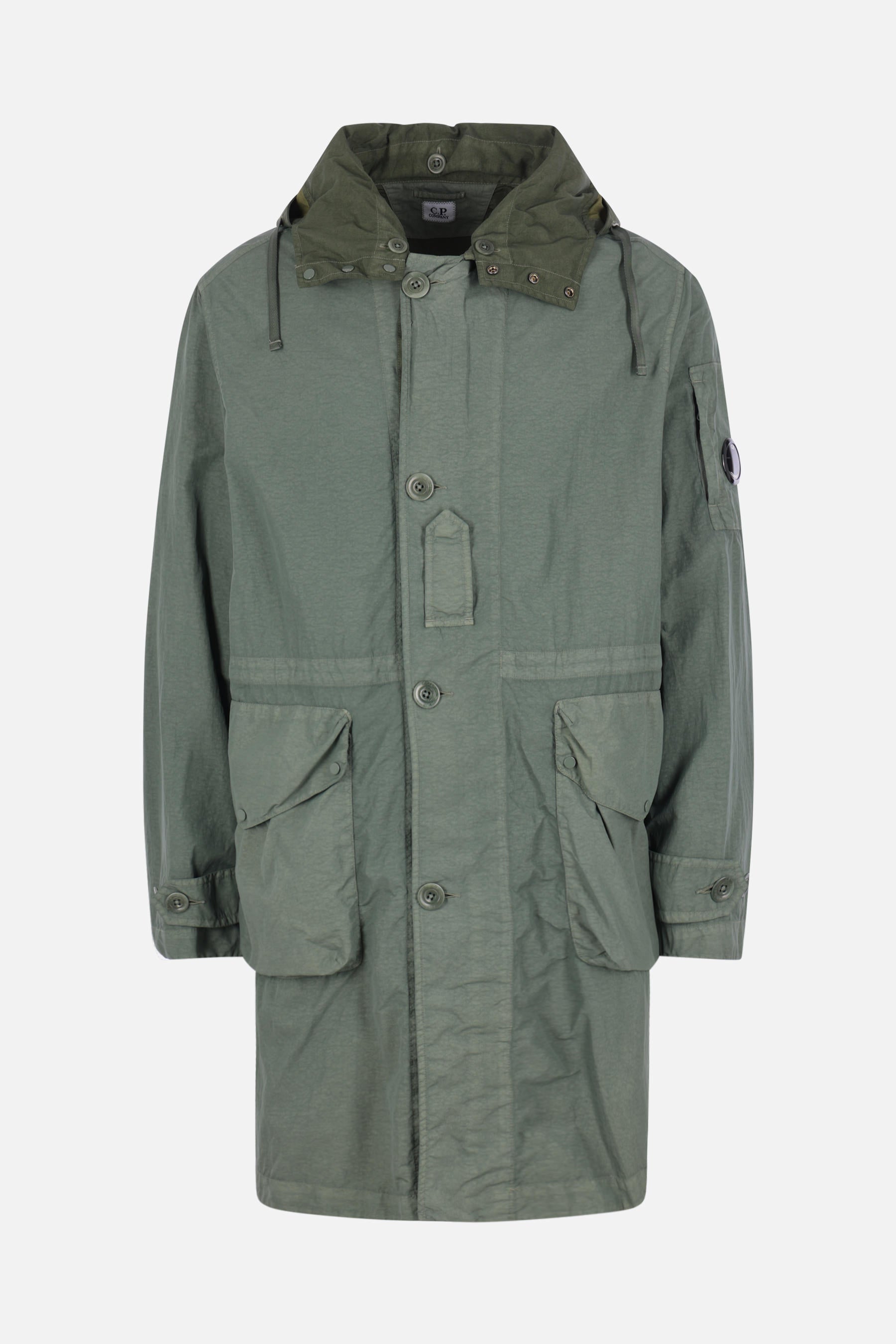 Goggle parka coat in Flatt Nylon