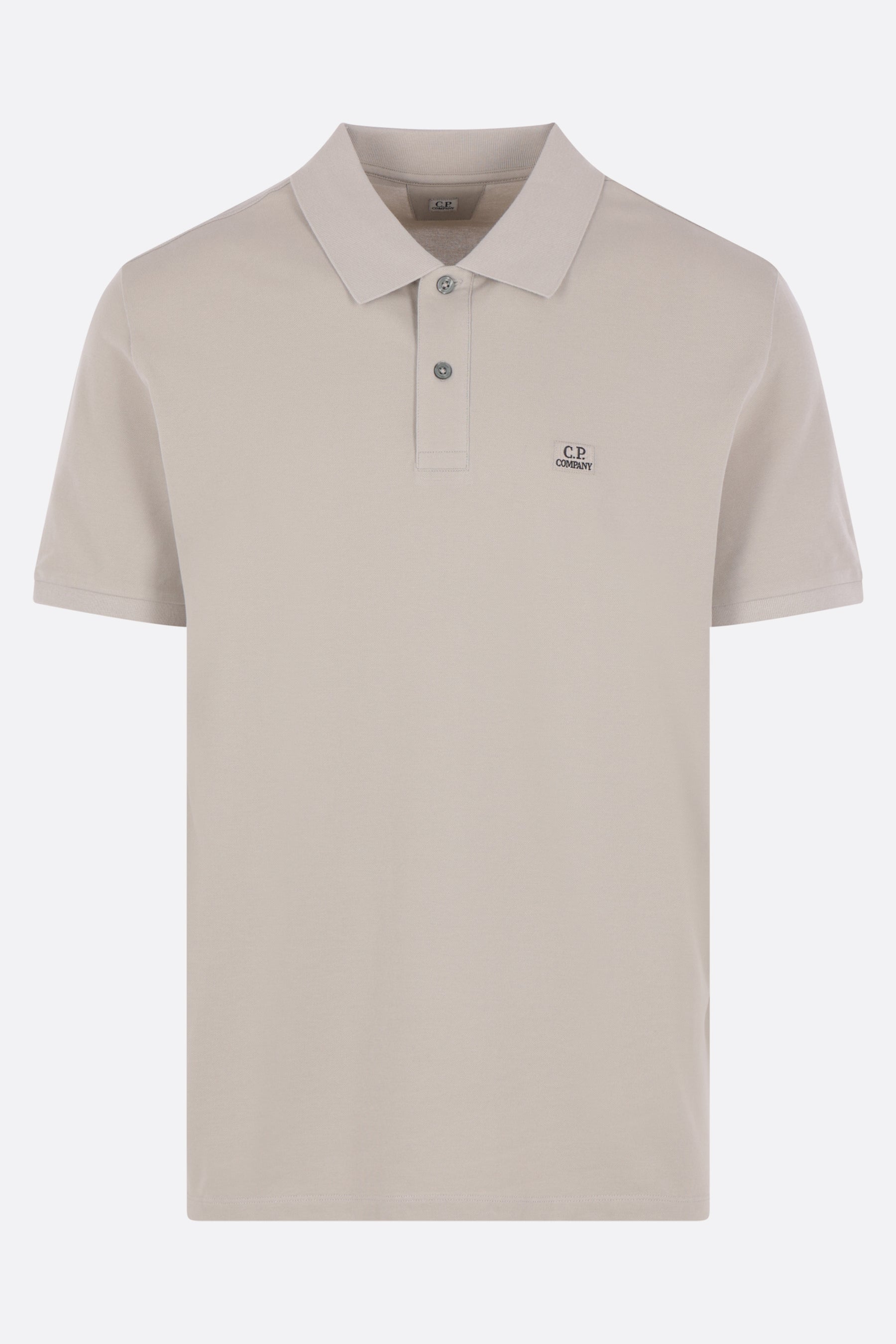 stretch piquet polo shirt with logo patch