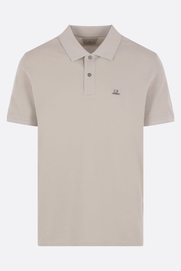 stretch piquet polo shirt with logo patch