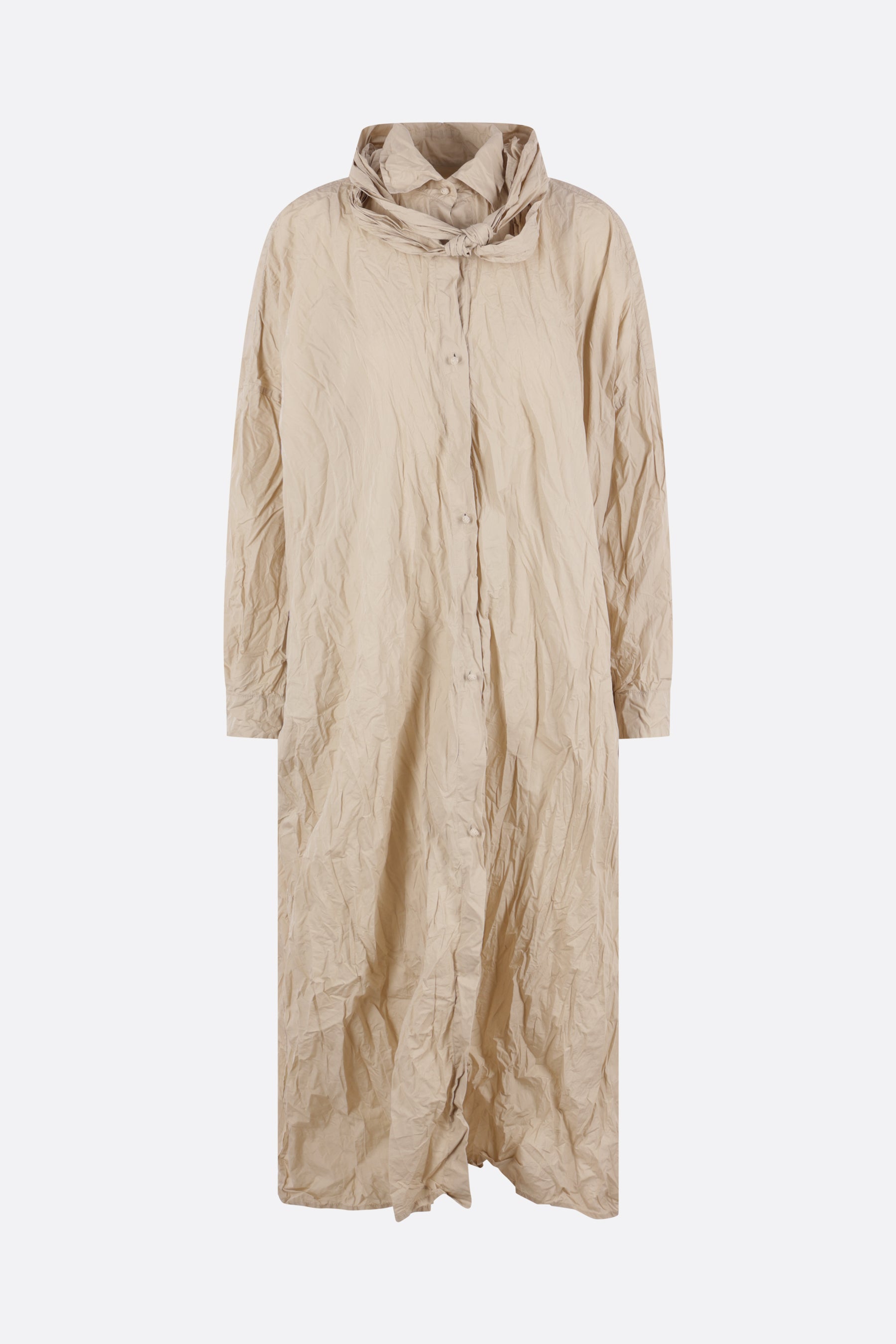 abito chemisier in cotone crinkled