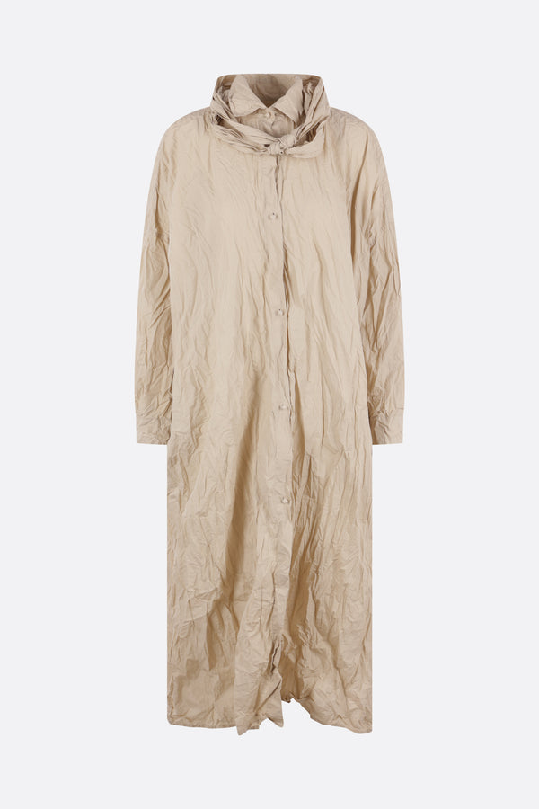 crinkled cotton shirt dress