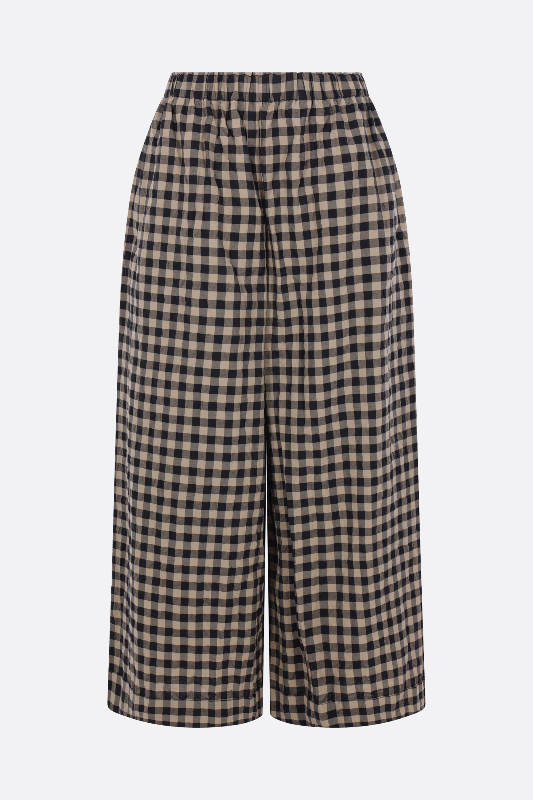 pantalone cropped in cotone check