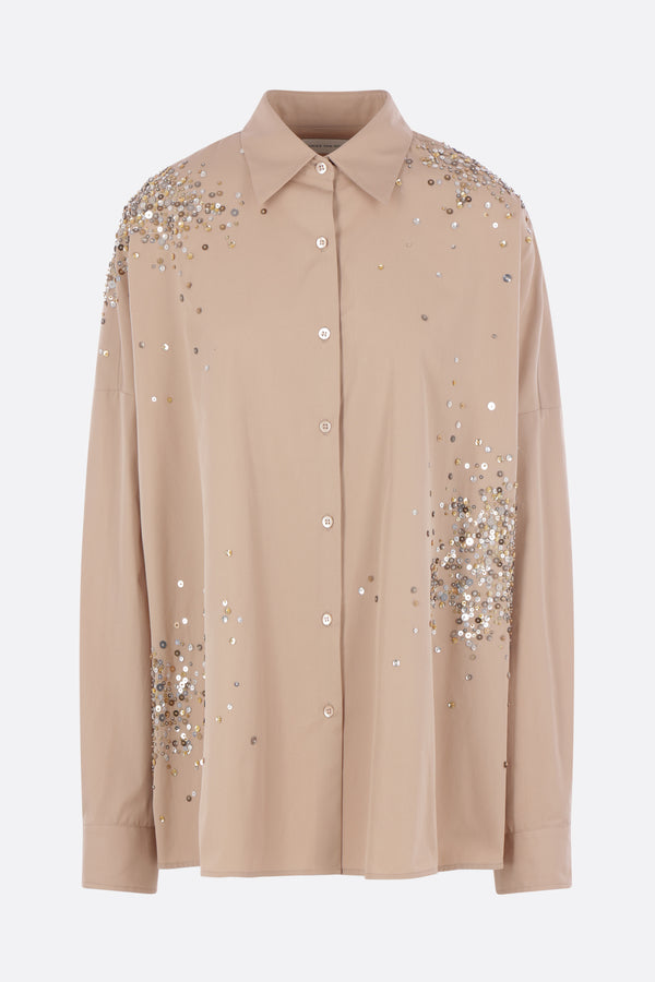 Casia oversized shirt in embroidered poplin