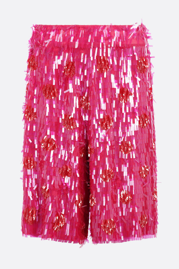 Pomy shorts in sequinned silk