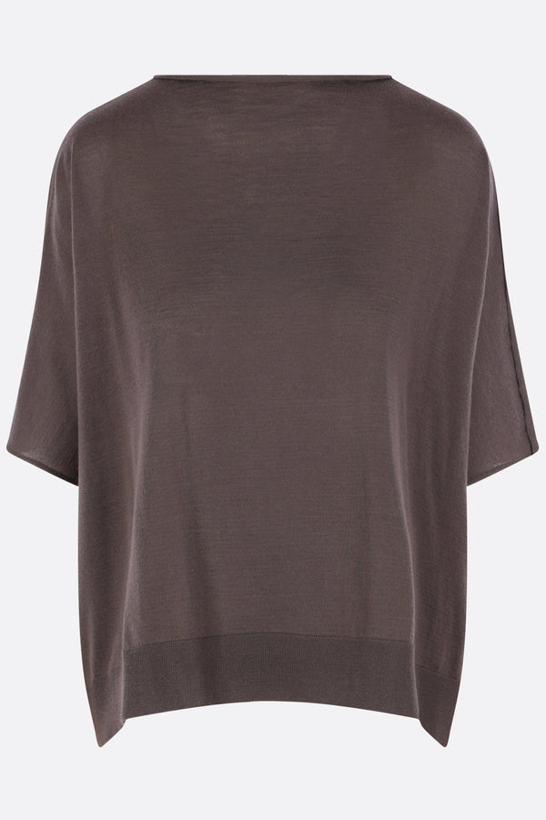 oversized short-sleeve sweater in cashmere