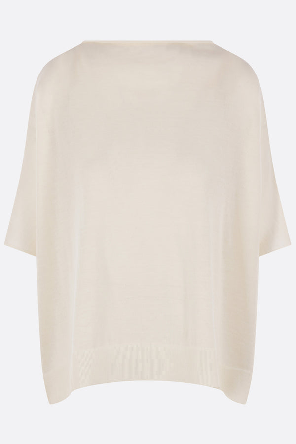 oversized short-sleeve sweater in cashmere