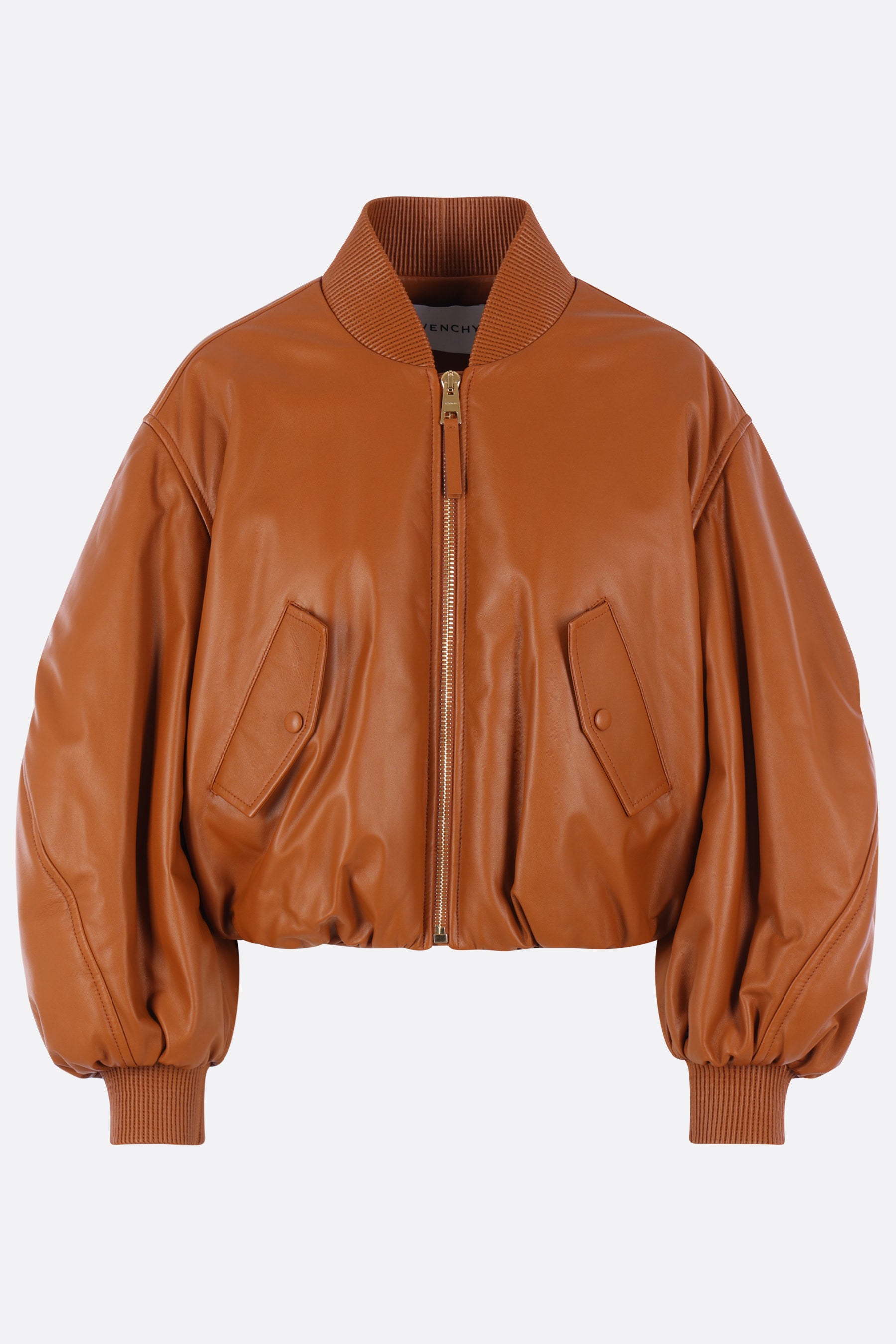 Cocoon cropped padded bomber jacket in nappa