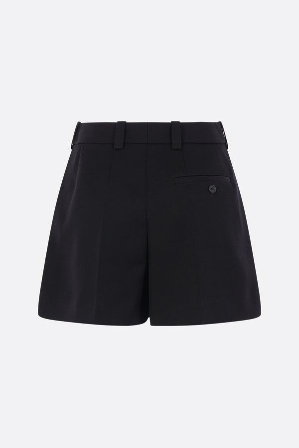 pleated shorts in wool