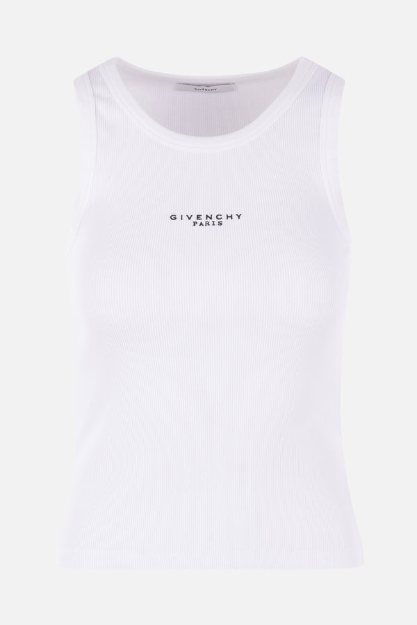 rib jersey tank top with Givenchy Paris print