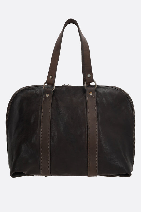 grainy leather handbag