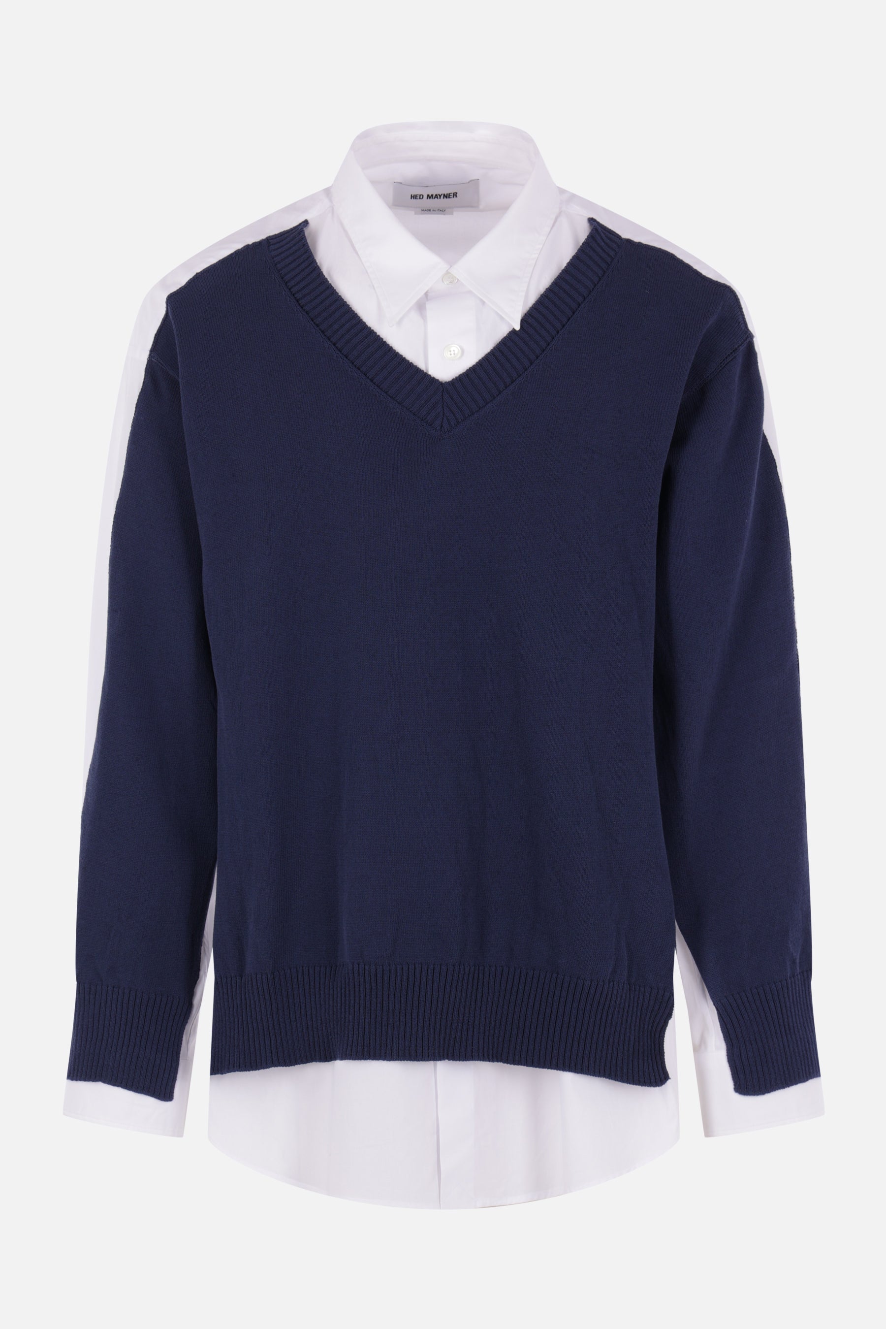 camicia oversize in popeline e maglia