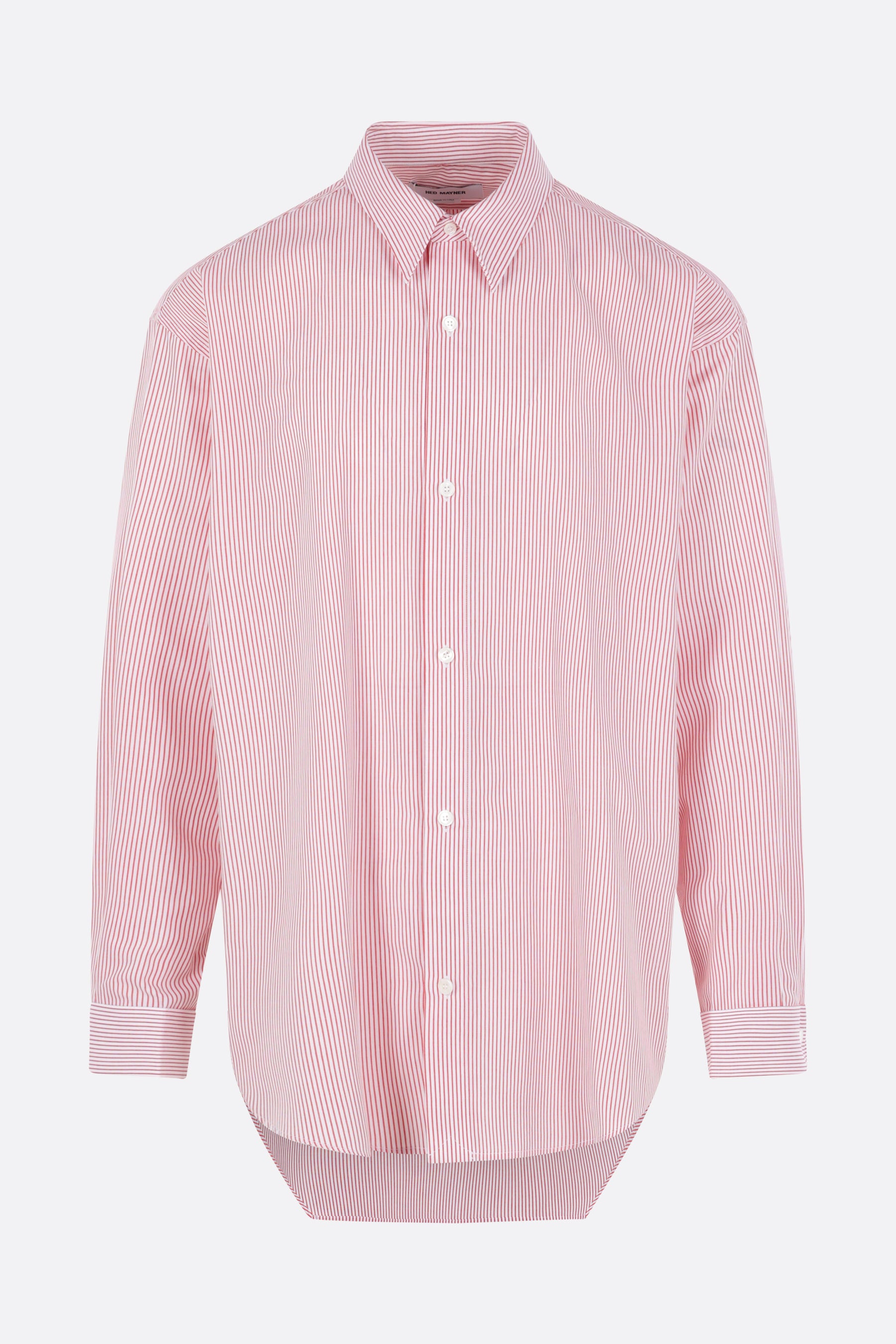 oversized shirt in striped cotton blend