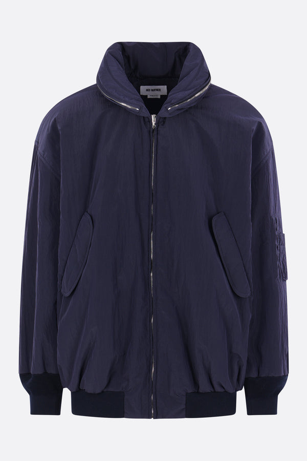 oversized padded bomber jacket in nylon