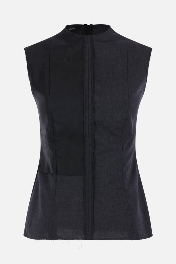 Iso sleeveless top in wool blend
