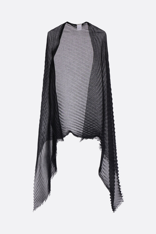 stola in misto ramie plissé