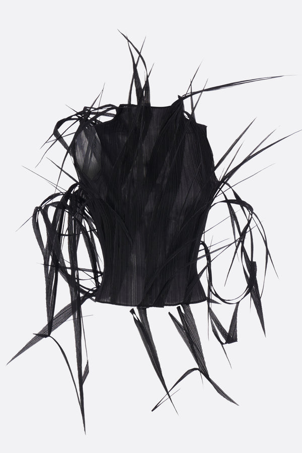 Urban Jungle sleeveless top in pleated organza