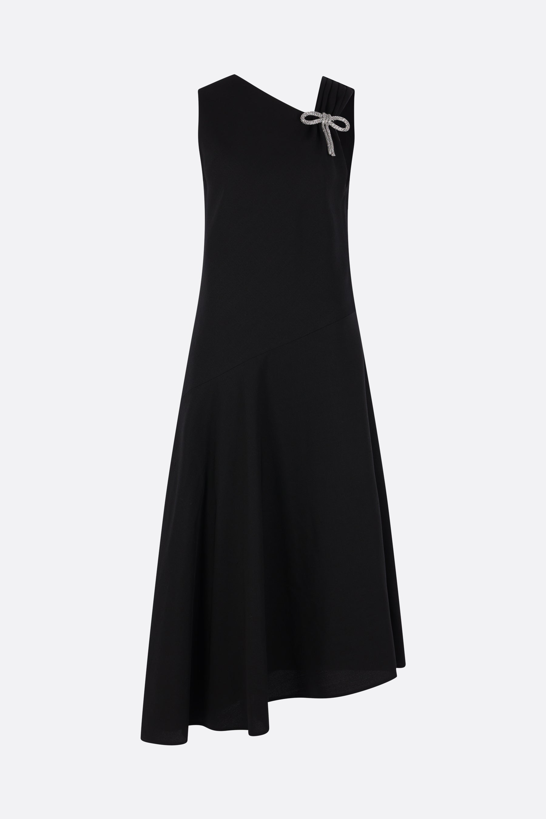 asymmetric dress in silk blend with bow