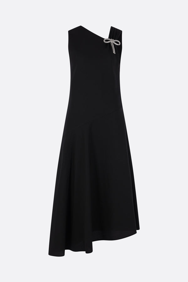 asymmetric dress in silk blend with bow