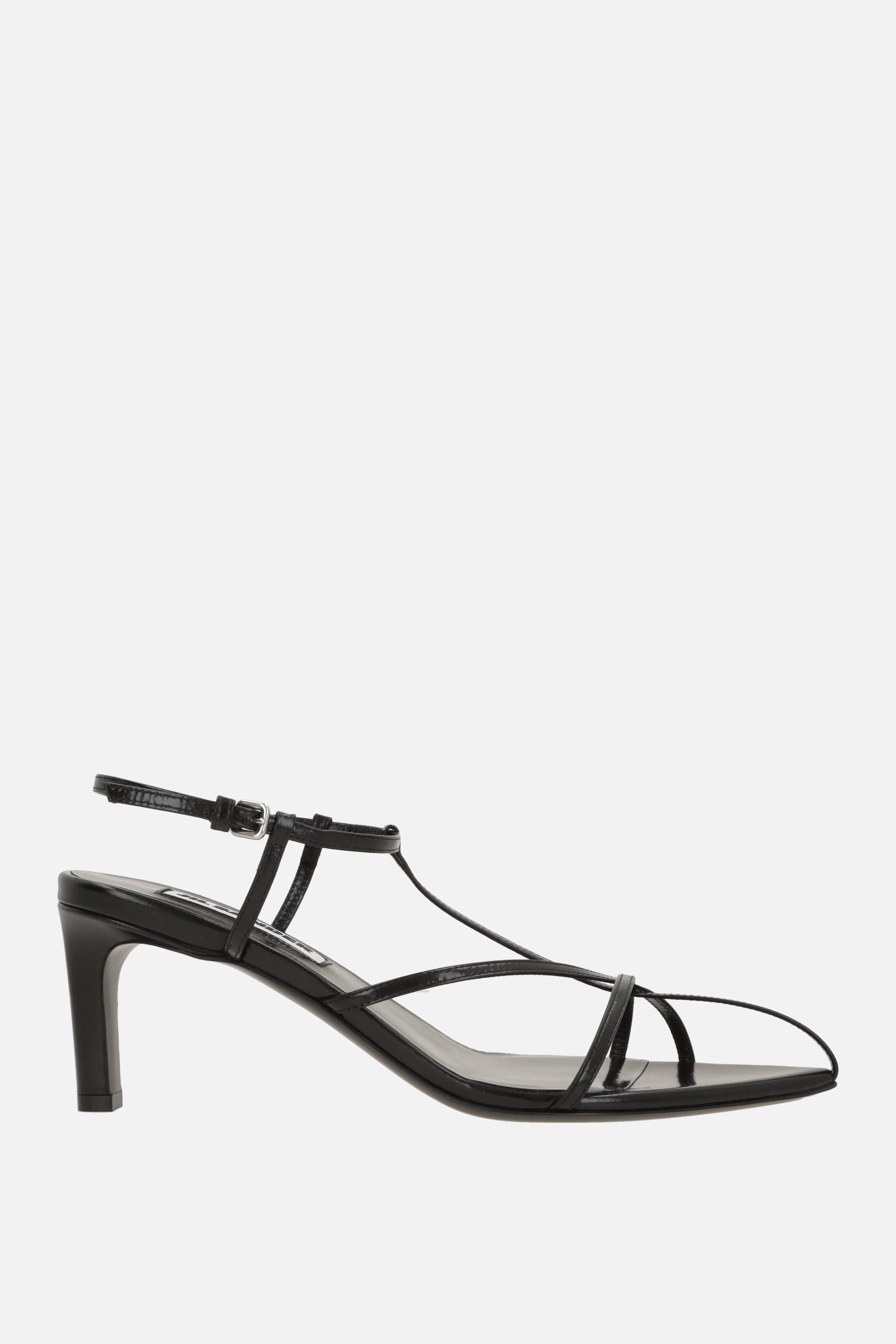 shiny leather cage sandals