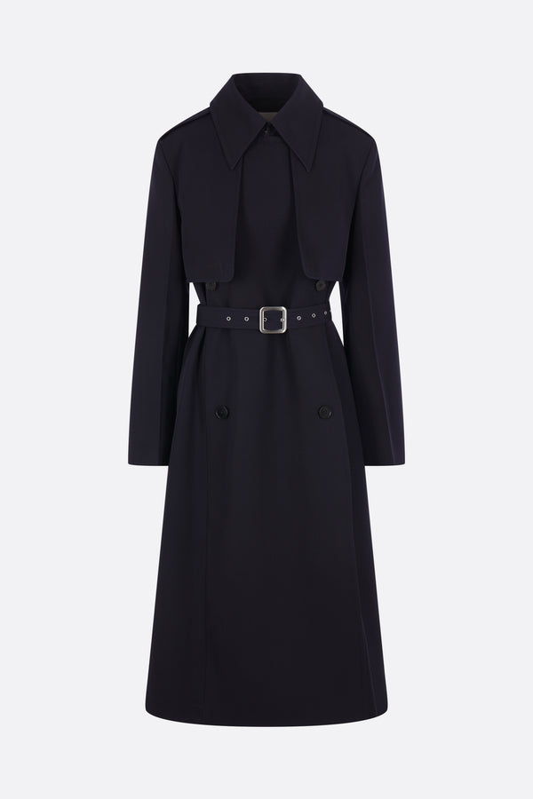 double-breasted trench coat in gabardine