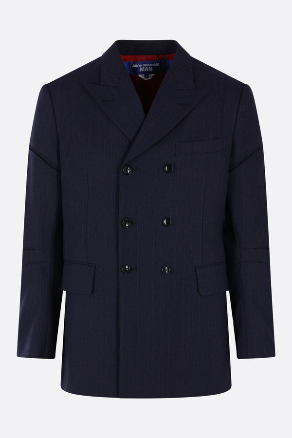 double-breasted jacket in striped wool