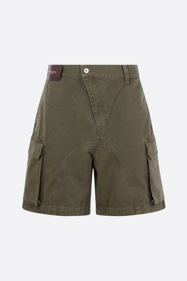 pantalone corto cargo Twisted in gabardine