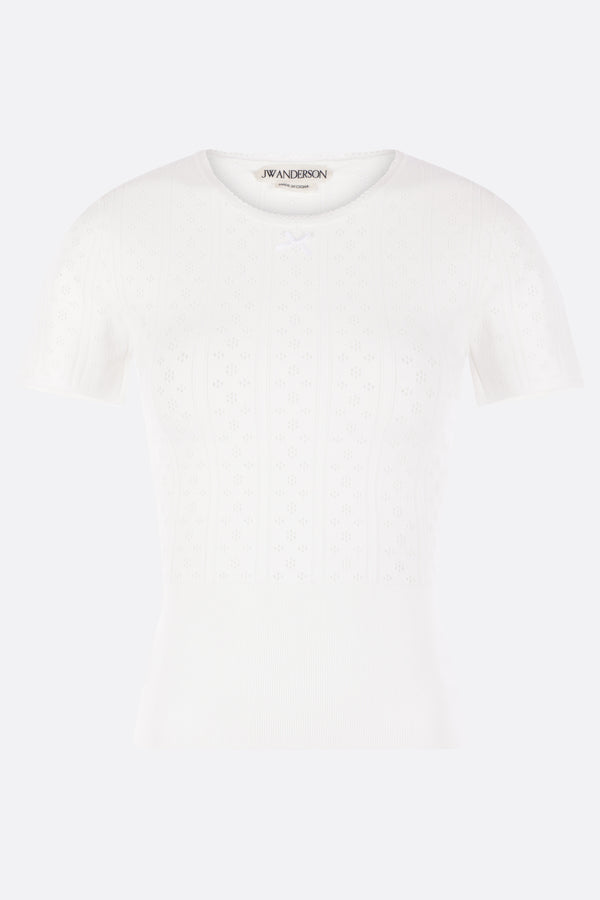 pointelle knit t-shirt
