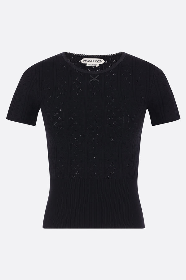 pointelle knit t-shirt