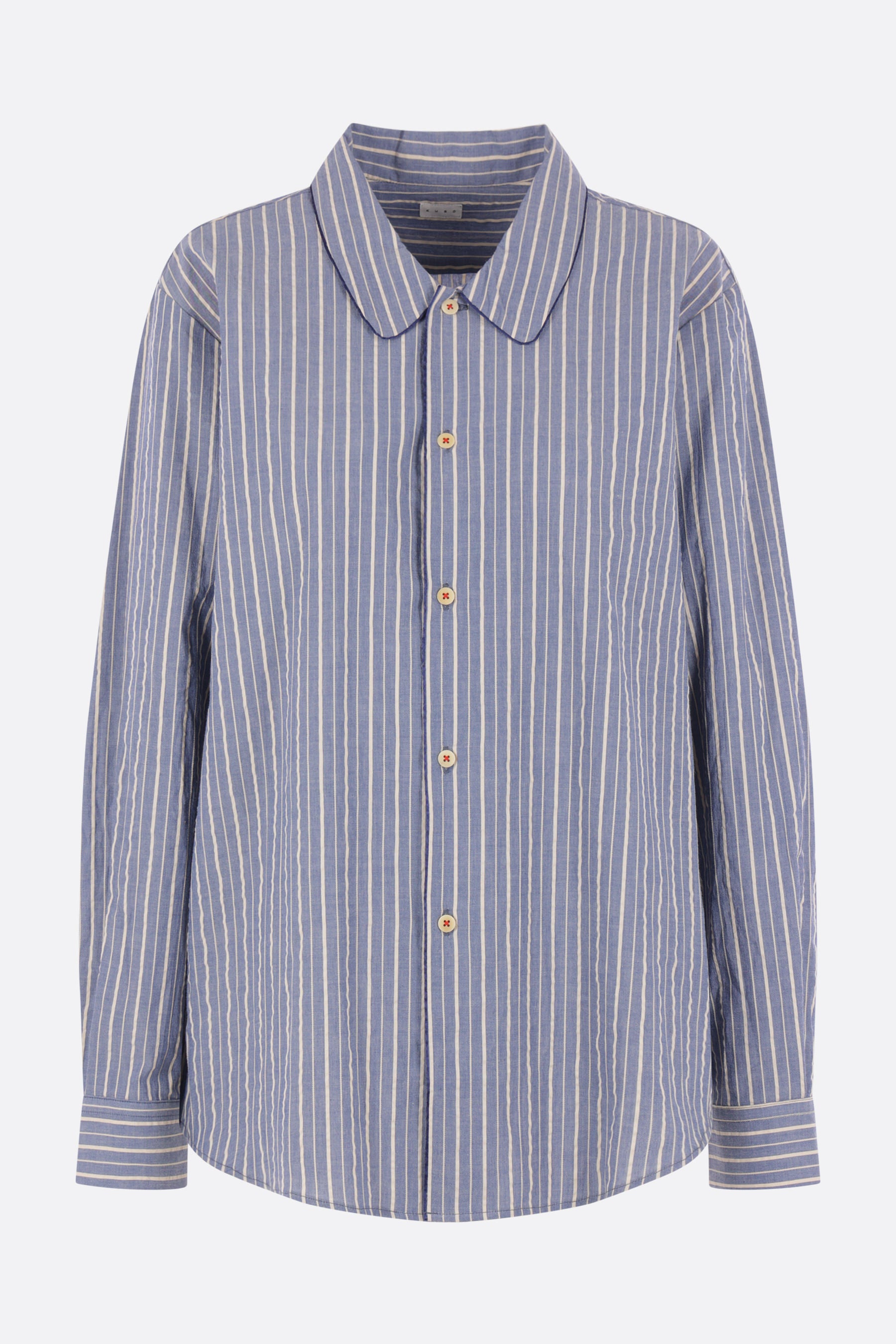 striped cotton piping shirt