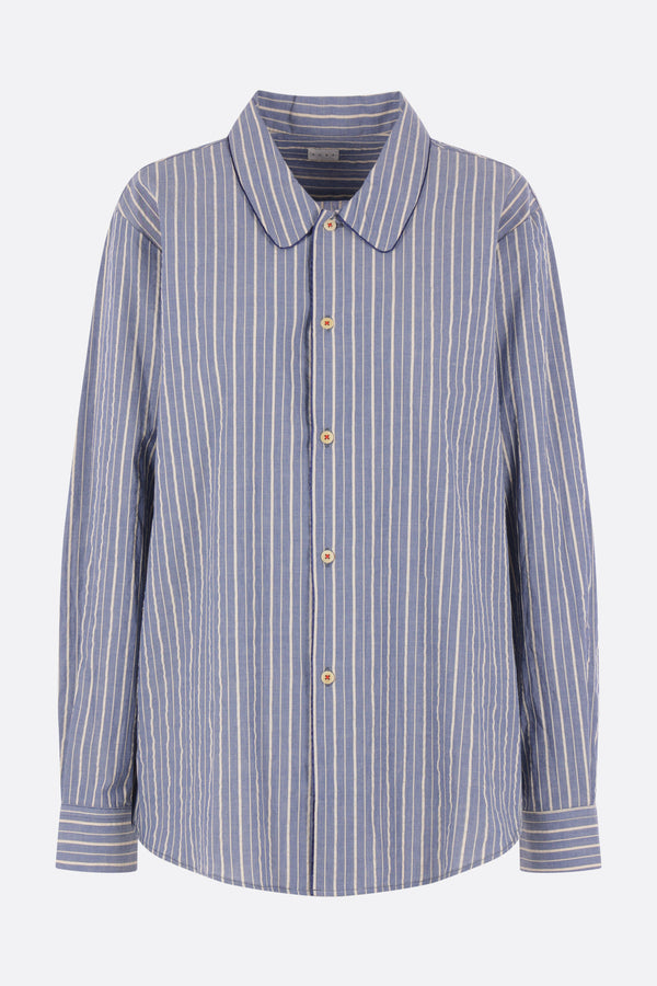 striped cotton piping shirt