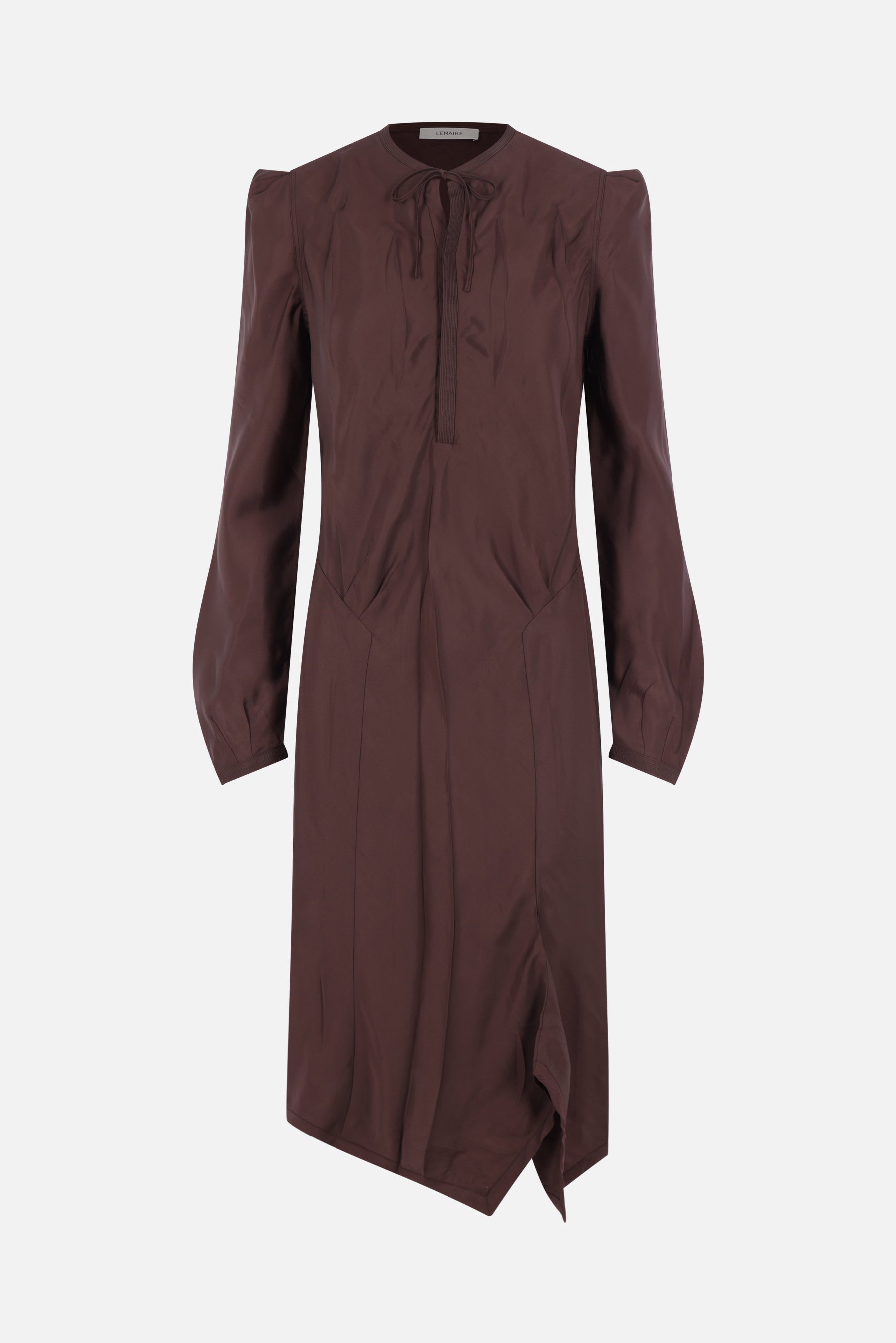 abito asimmetrico in twill crinkled