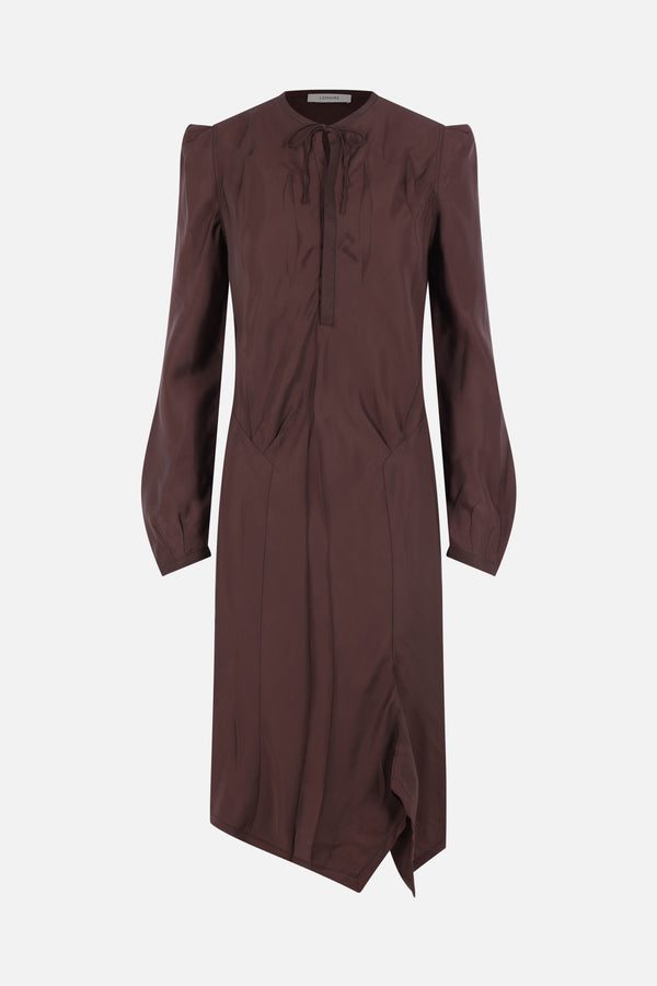 creased bias dress in crinkled twill