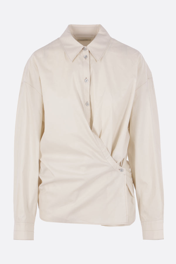 twisted shirt in cotton and silk