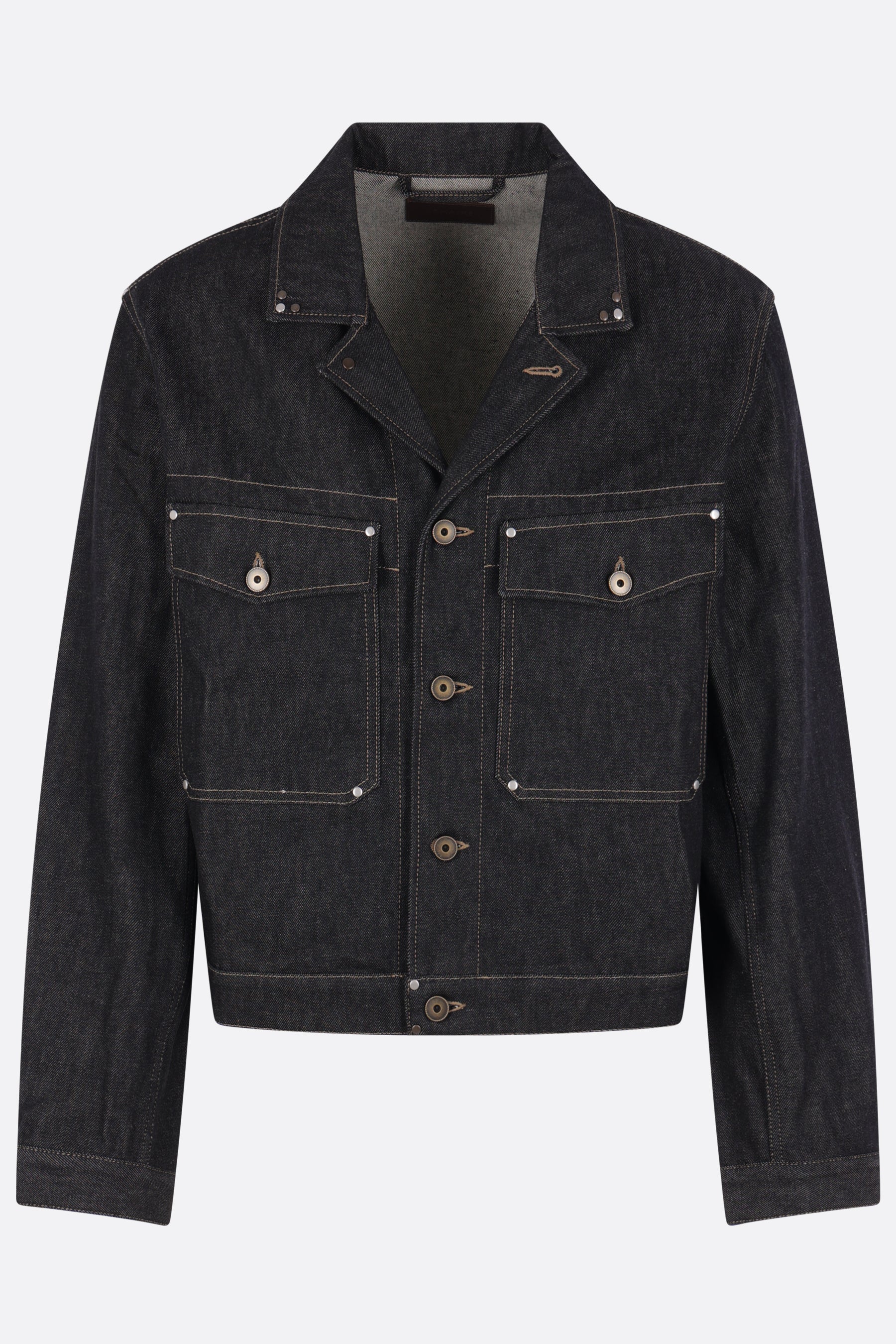 giubbotto in denim con borchie