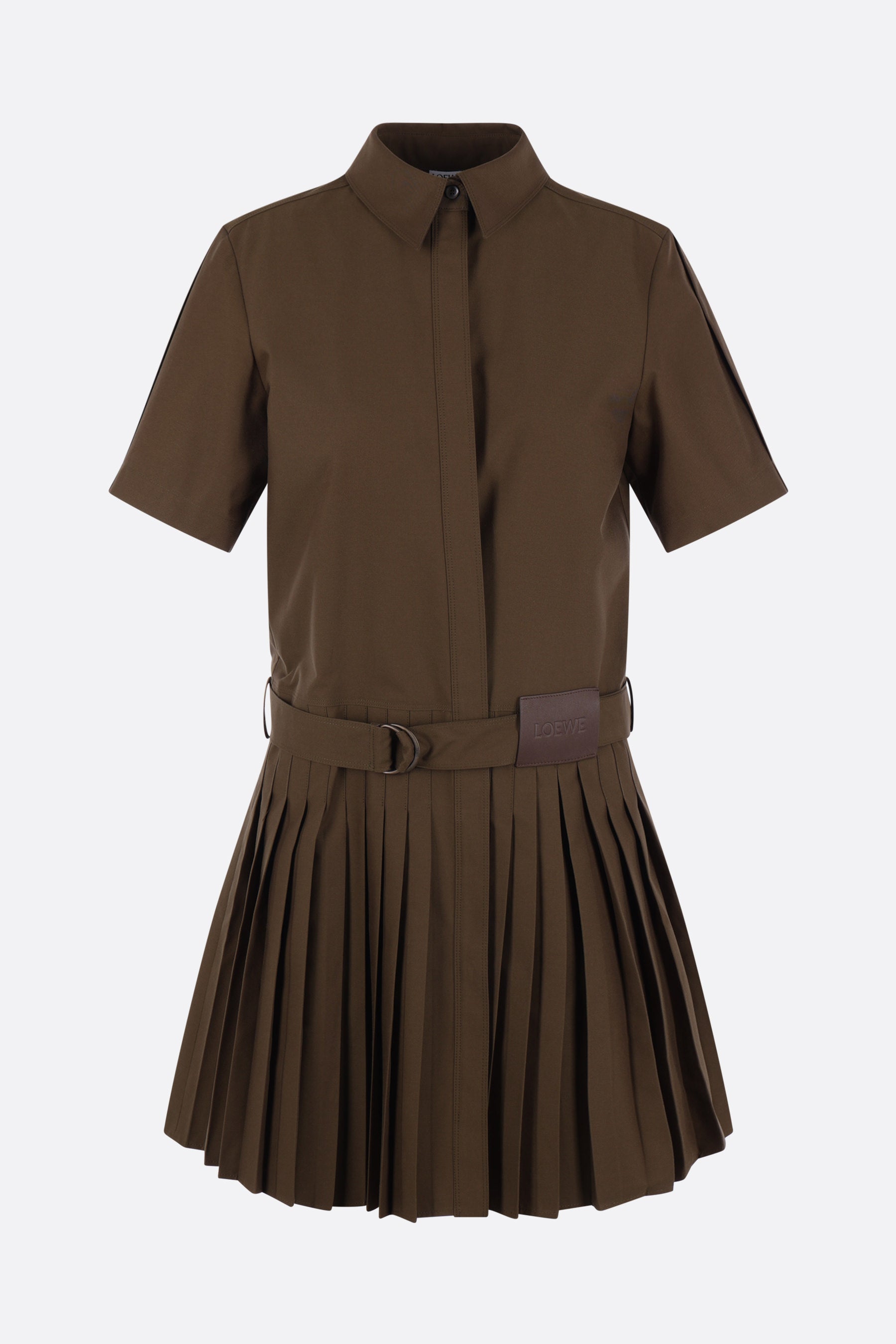 gabardine shirt dress with belt