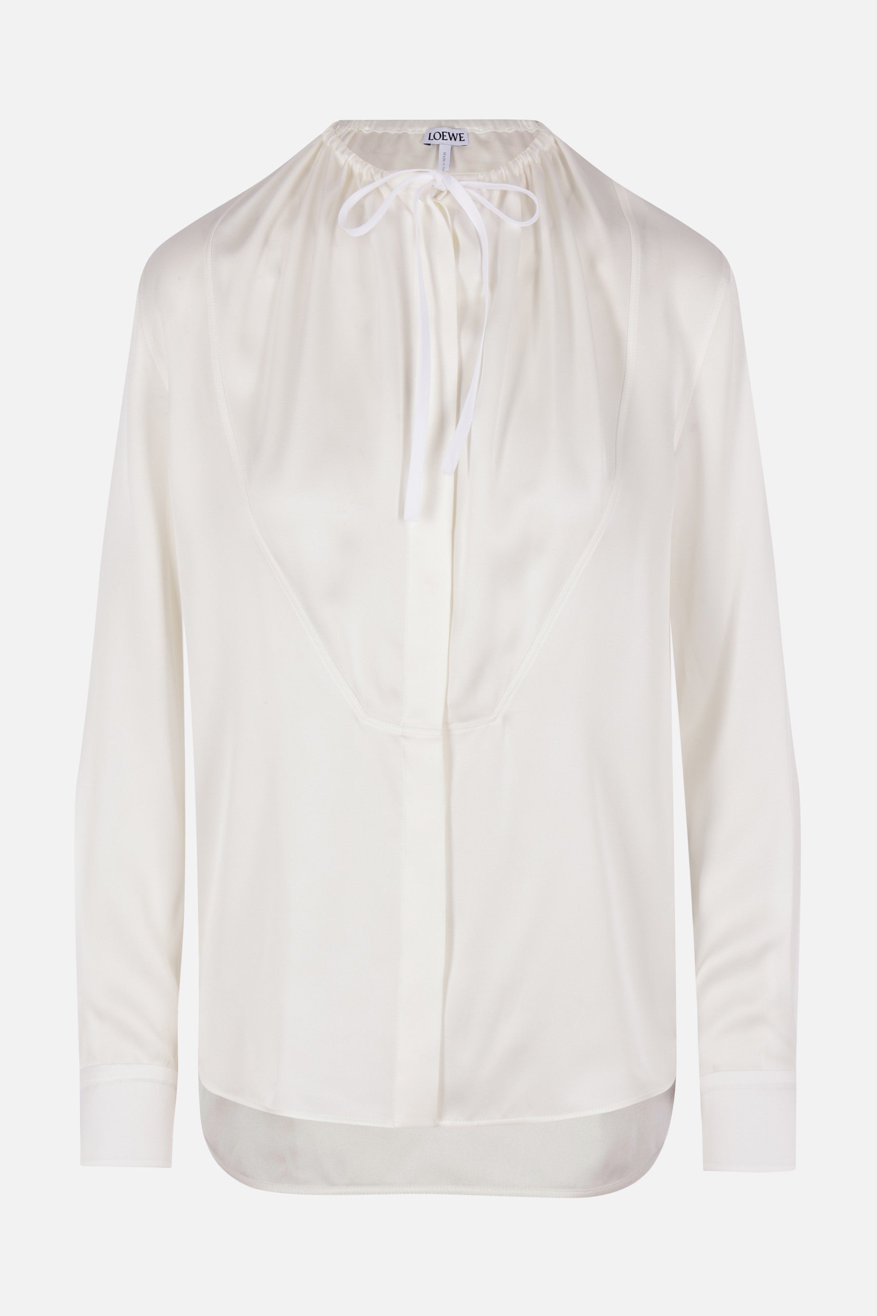 blusa in raso con coulisse