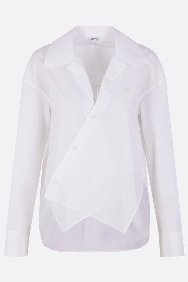 asymmetric shirt in poplin