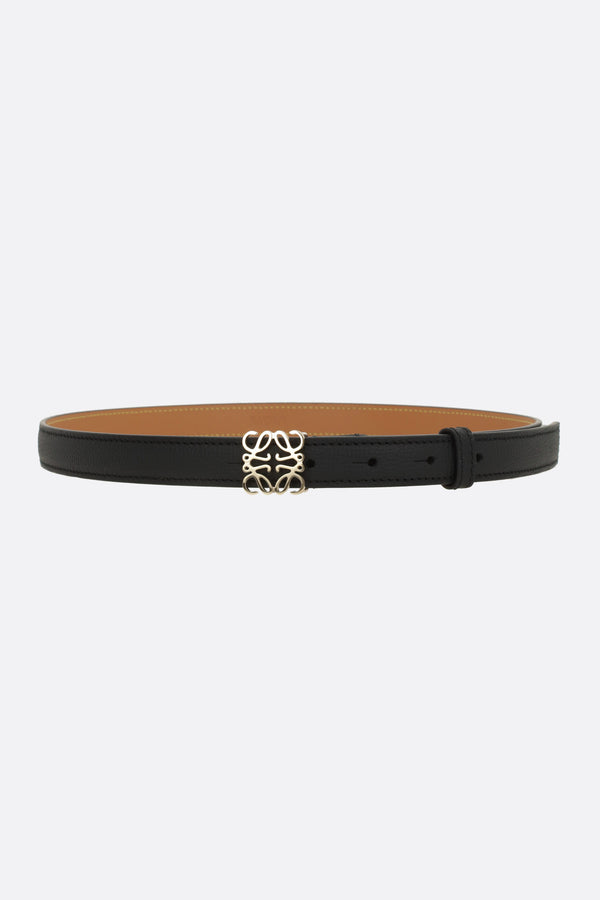 Anagram belt in grainy leather