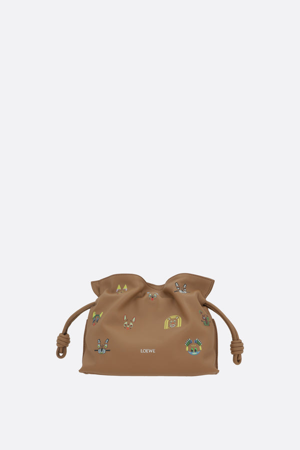 Flamenco mini Cats clutch in nappa