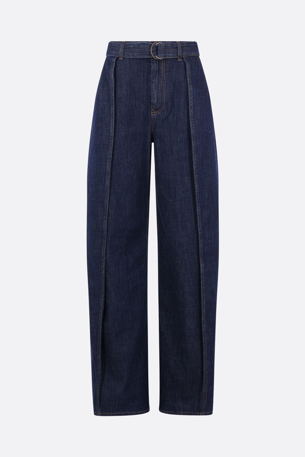 jeans in denim con cintura