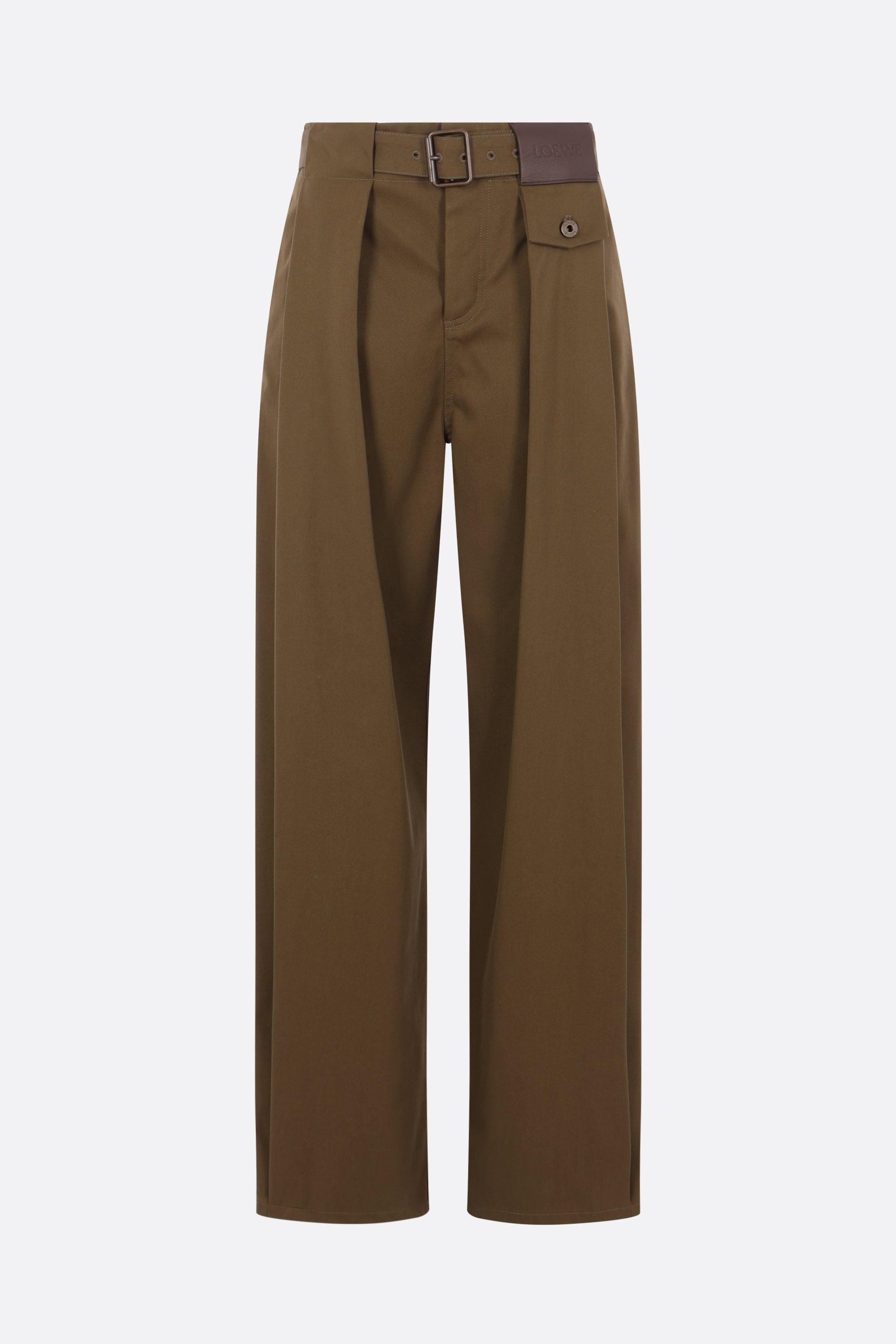 darted trousers in gabardine