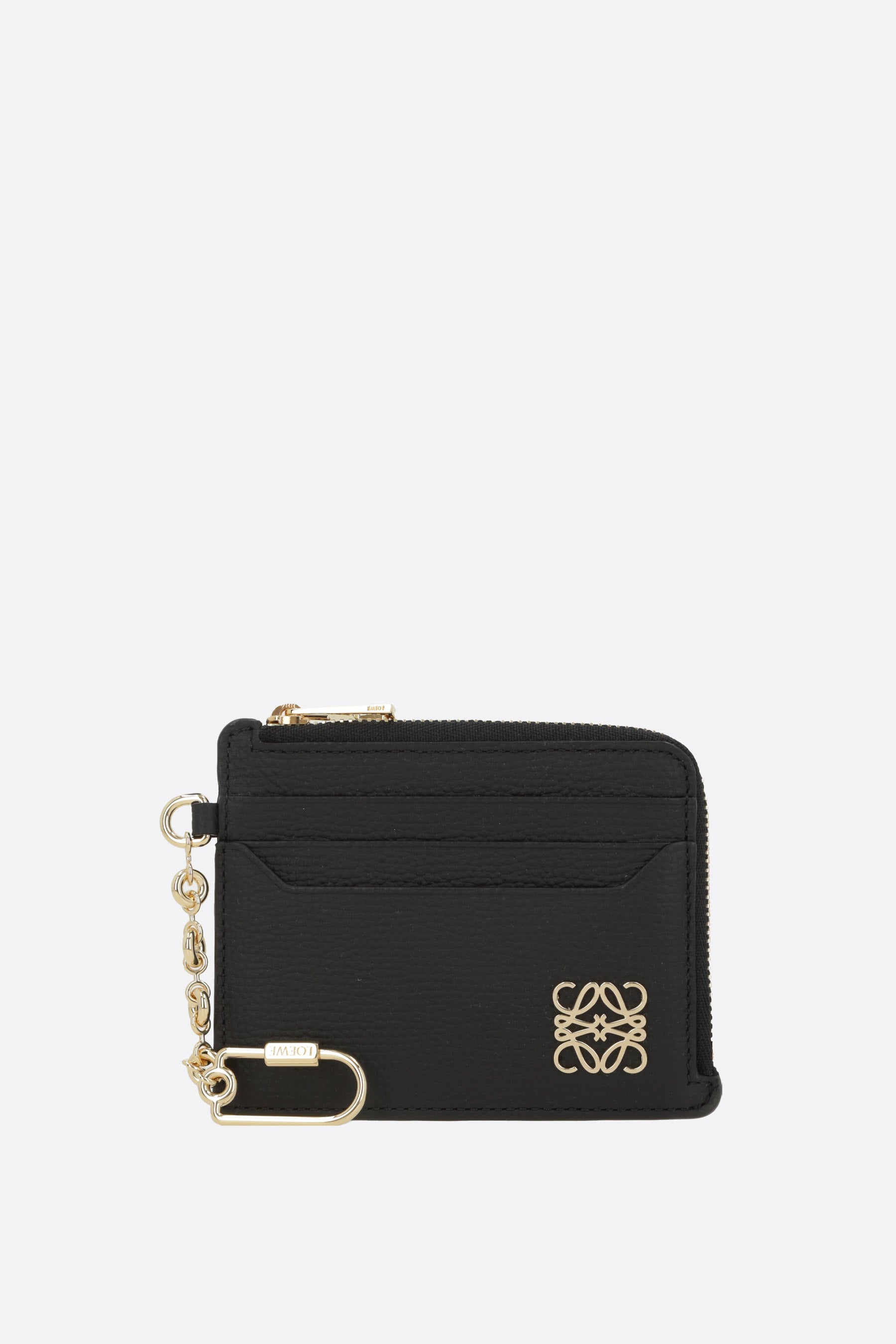 Anagram square coin cardholder in grained leather