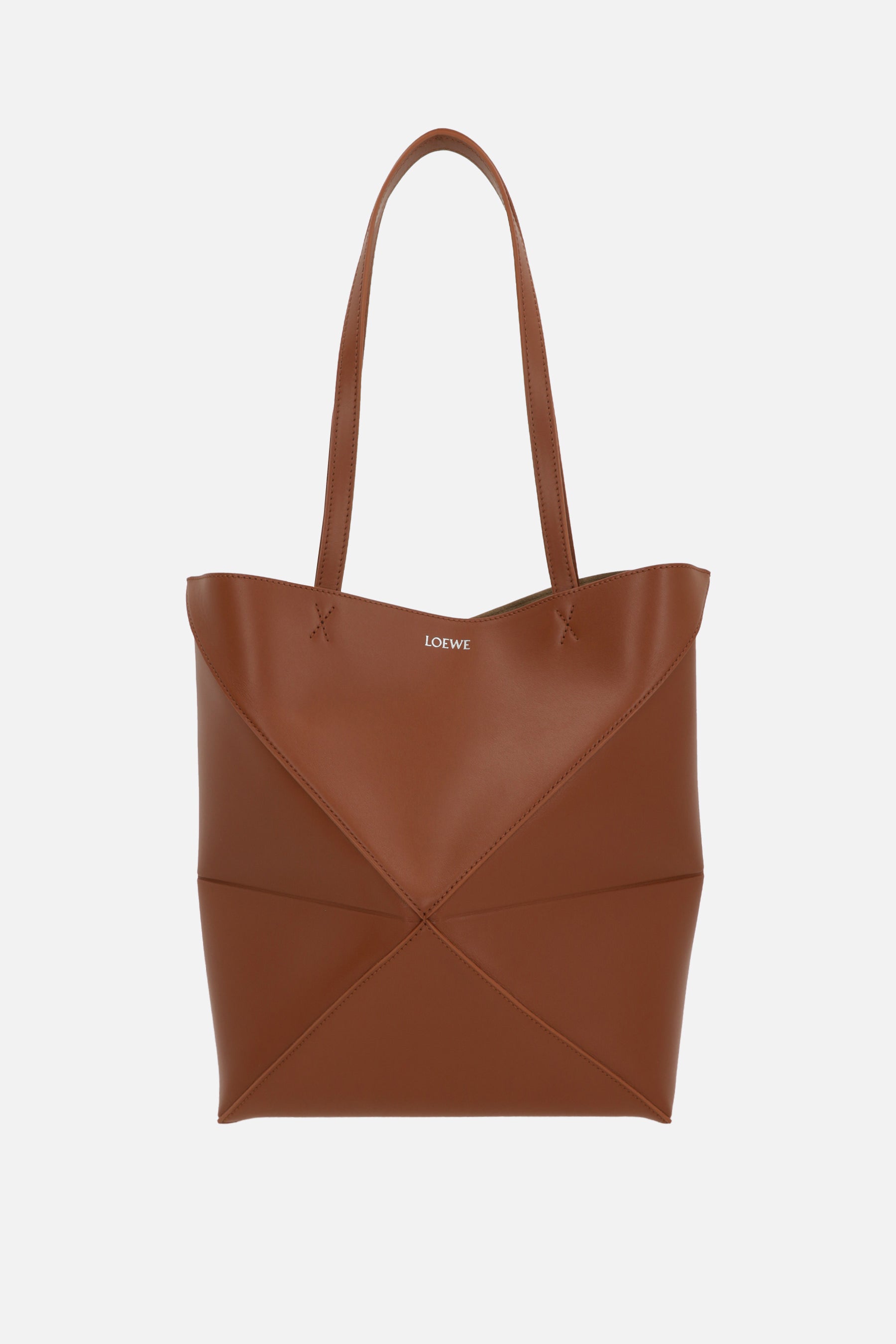 borsa tote Puzzle Fold media in pelle lucida